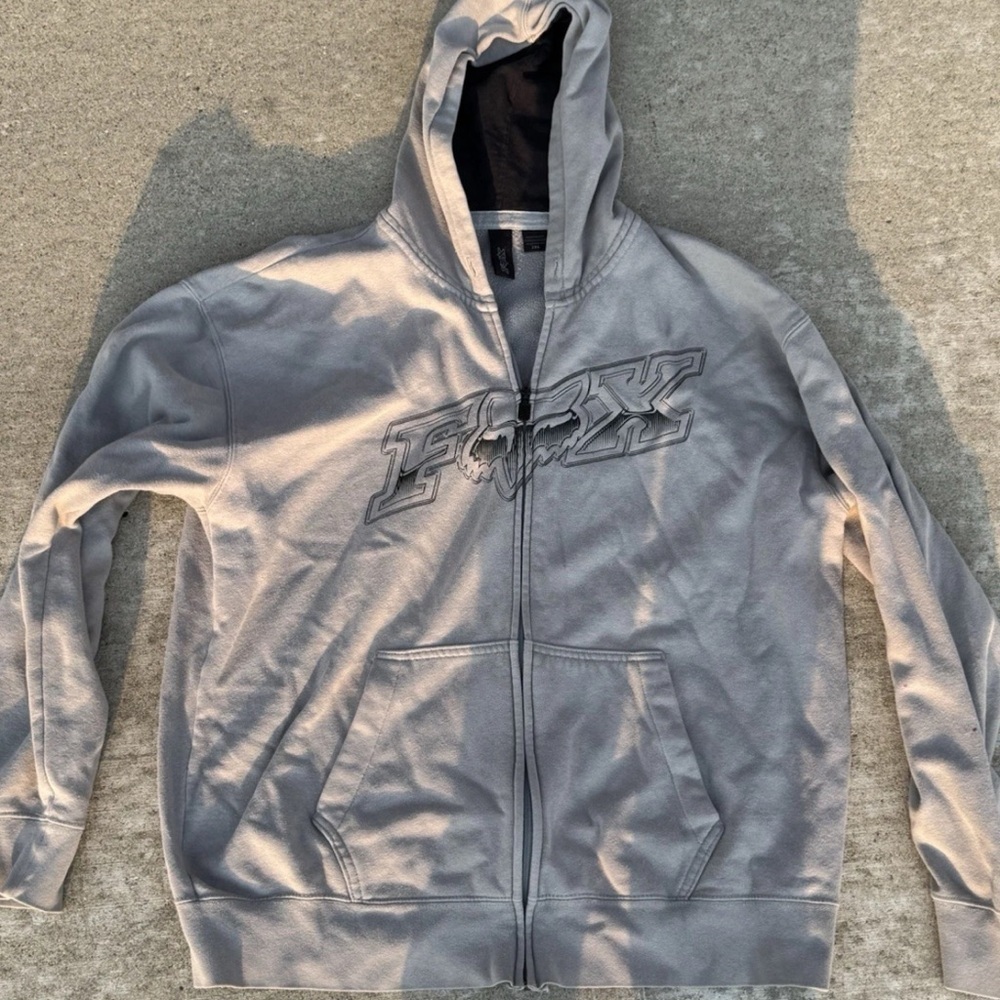 Fox Racing Legacy Fox Head X Zip Up Hoody Heather Graphite Men’s Size 2XL I Y2K - Picture 2 of 5